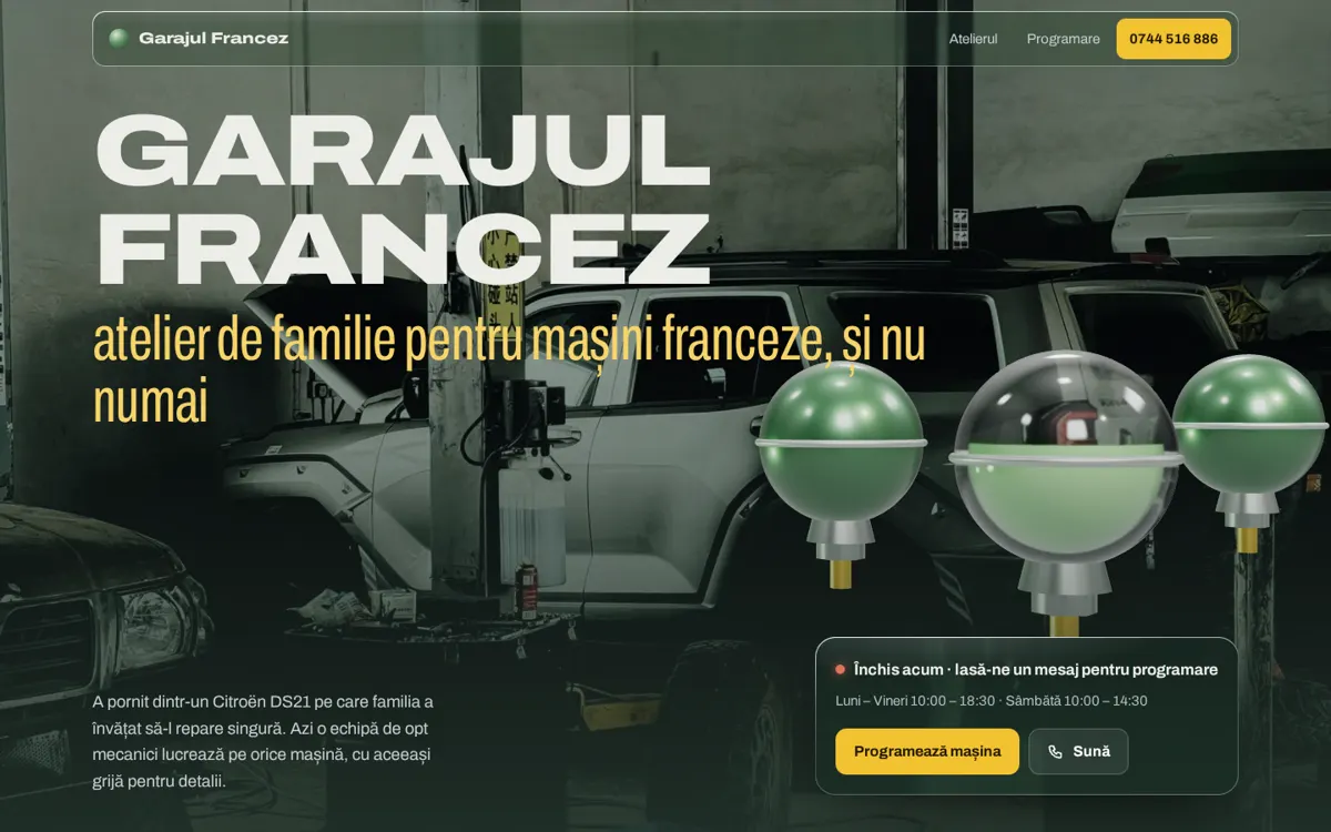 Captură demo site Garajul Francez